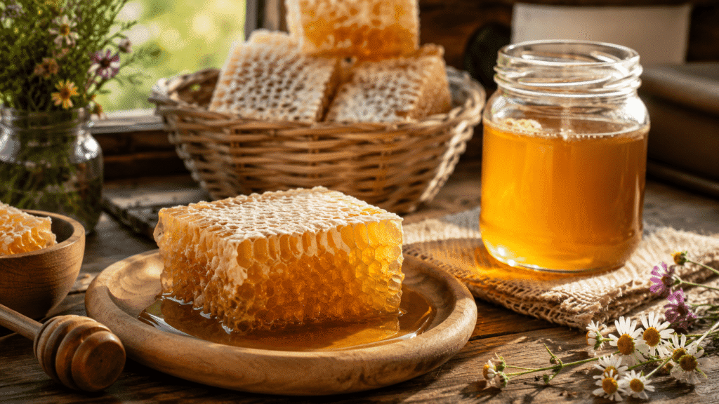 أفضل مذاق لعسل بالشمع الطبيعي من Natural Organic Honey
