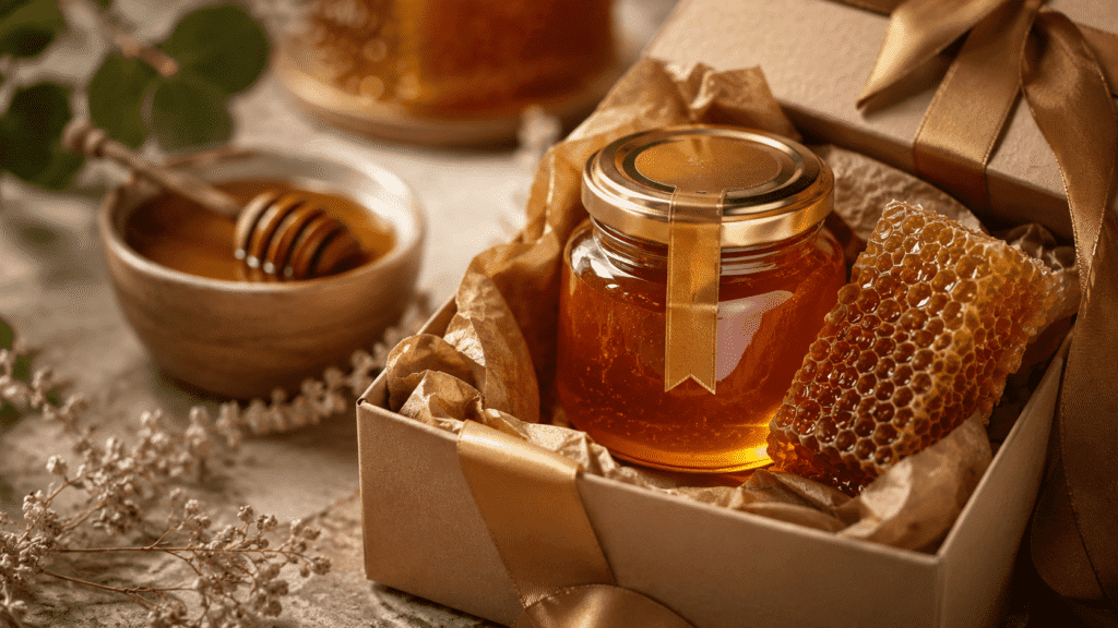 زبدة فول سوداني خام مع العسل من Natural Organic Honey